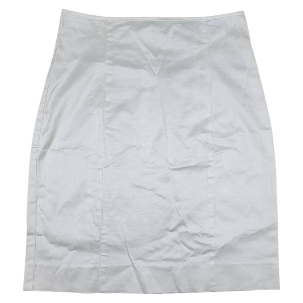Teri Jon Pencil Skirt Womens 2 Ivory Bone Sateen Business Career‎ Cotton Blendl